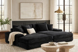 Edna Black Oversized Double Chaise Sectional | Olivia Furniture