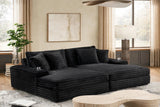 Edna Black Oversized Double Chaise Sectional | Olivia Furniture