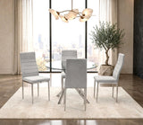 Hilla Gray/Silver Glass Top 5-Piece Dining Set | Olivia Furniture