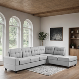 James Light Gray Reversible Sectional | Olivia Furniture