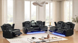 Luz Black 3-Piece Reclining Set | Olivia Furniture