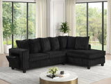 Madan Black Reversible Sectional | Olivia Furniture