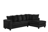 Madan Black Reversible Sectional | Olivia Furniture