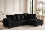 Madan Black Reversible Sectional | Olivia Furniture