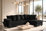 Madan Black Reversible Sectional | Olivia Furniture