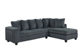Madan Charcoal Reversible Sectional | Olivia Furniture