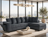 Madan Charcoal Reversible Sectional | Olivia Furniture