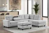 Sion Gray Reversible Sectional with Storage Ottoman | Olivia Furniture