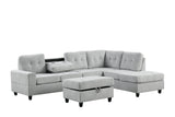 Sion Gray Reversible Sectional with Storage Ottoman | Olivia Furniture