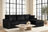 Sol Black Reversible Sectional | Olivia Furniture