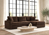 Sol Chocolate Reversible Sectional | Olivia Furniture