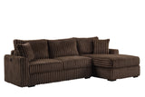 Sol Chocolate Reversible Sectional | Olivia Furniture