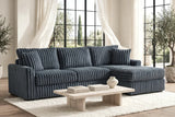 Sol Charcoal Reversible Sectional | Olivia Furniture