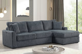 Sol Charcoal Reversible Sectional | Olivia Furniture
