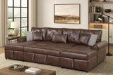 Sonoma Brown Double Storage Chaise Sectional with Pull-Out Bed | Olivia Furniture