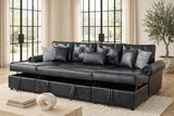 Sonoma Black Double Storage Chaise Sectional with Pull-Out Bed | Olivia Furniture