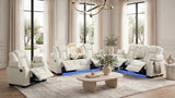 Stefano White 3-Piece Reclining Living Room Set | Olivia Furniture