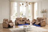 Stefano Brown 3-Piece Reclining Living Room Set | Olivia Furniture