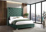 Tykocin Green Diamond Tufted King Bed | Olivia Furniture