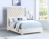 Tykocin Cream Diamond Tufted King Bed | Olivia Furniture
