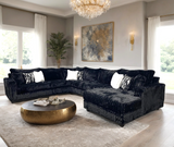 Volna Black 4-Piece Oversized Sectional | Olivia Furniture