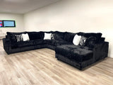 Volna Black 4-Piece Oversized Sectional | Olivia Furniture