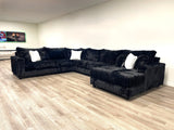 Volna Black 4-Piece Oversized Sectional | Olivia Furniture