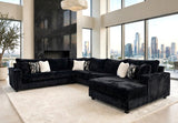 Volna Black 4-Piece Oversized Sectional | Olivia Furniture