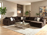 Volna Chocolate 4-Piece Oversized Sectional | Olivia Furniture