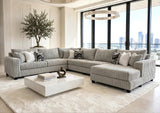 Volna Gray 4-Piece Oversized Sectional | Olivia Furniture