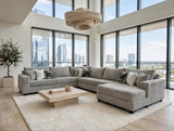 Volna Gray 4-Piece Oversized Sectional | Olivia Furniture