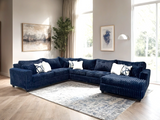 Volna Blue Sectional | Olivia Furniture