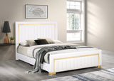 Goodline Off White Boucle Upholstered King Bed | Olivia Furniture