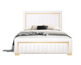 Goodline Off White Boucle Upholstered King Bed | Olivia Furniture