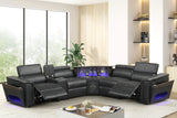 Holiday Black Power Reclining Sectional with Bluetooth Speakers | Olivia Furniture