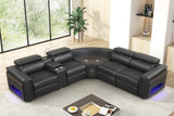 Holiday Black Power Reclining Sectional with Bluetooth Speakers | Olivia Furniture
