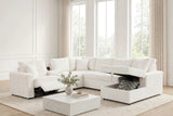Hunter White Sectional with Bluetooth Speaker & Pull-Out Bed | Olivia Furniture