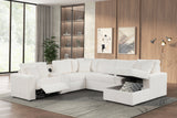Hunter White Sectional with Bluetooth Speaker & Pull-Out Bed | Olivia Furniture