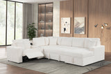 Hunter White Sectional with Bluetooth Speaker & Pull-Out Bed | Olivia Furniture