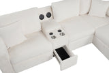 Hunter White Sectional with Bluetooth Speaker & Pull-Out Bed | Olivia Furniture