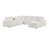 Hunter White Sectional with Bluetooth Speaker & Pull-Out Bed | Olivia Furniture