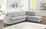 James Light Gray Reversible Sectional | Olivia Furniture