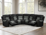 Jordon Black/Gray Reclining Sectional | Olivia Furniture