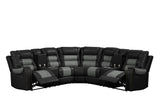 Jordon Black/Gray Reclining Sectional | Olivia Furniture