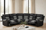 Jordon Black/Gray Reclining Sectional | Olivia Furniture
