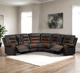 Jordon Two-Tone Brown Reclining Sectional | Olivia Furniture