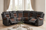 Jordon Two-Tone Brown Reclining Sectional | Olivia Furniture