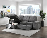 Kevin Gray Sectional With Pull-Out Bed | Olivia Furniture