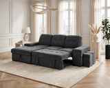 Kevin Gray Sectional With Pull-Out Bed | Olivia Furniture