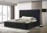 Lorenzo Black LED Queen Storage Platform Bed | Olivia Furniture